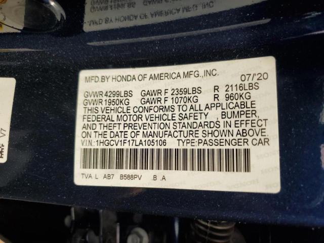 Photo 9 VIN: 1HGCV1F17LA105106 - HONDA ACCORD LX 