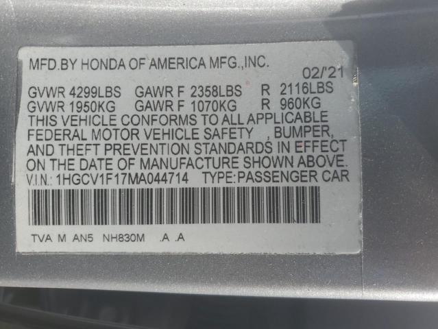 Photo 12 VIN: 1HGCV1F17MA044714 - HONDA ACCORD LX 