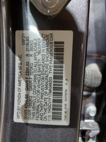 Photo 11 VIN: 1HGCV1F17MA049203 - HONDA ACCORD LX 