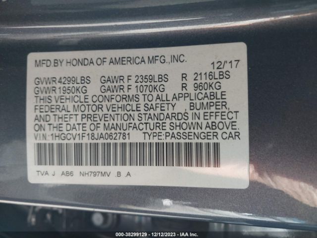 Photo 8 VIN: 1HGCV1F18JA062781 - HONDA ACCORD 