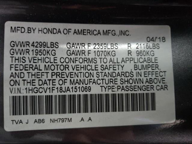 Photo 11 VIN: 1HGCV1F18JA151069 - HONDA ACCORD 