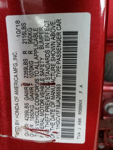 Photo 11 VIN: 1HGCV1F18JA266593 - HONDA ACCORD 