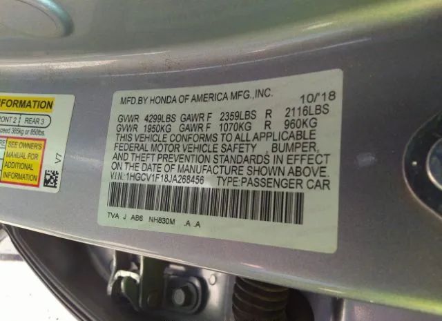 Photo 8 VIN: 1HGCV1F18JA268456 - HONDA ACCORD 