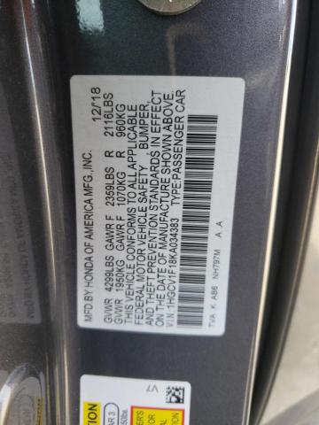 Photo 11 VIN: 1HGCV1F18KA034383 - HONDA ACCORD 