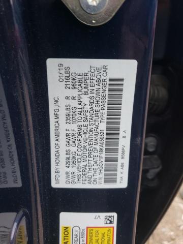 Photo 11 VIN: 1HGCV1F18KA050521 - HONDA ACCORD LX 