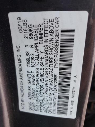 Photo 11 VIN: 1HGCV1F18KA120891 - HONDA ACCORD LX 