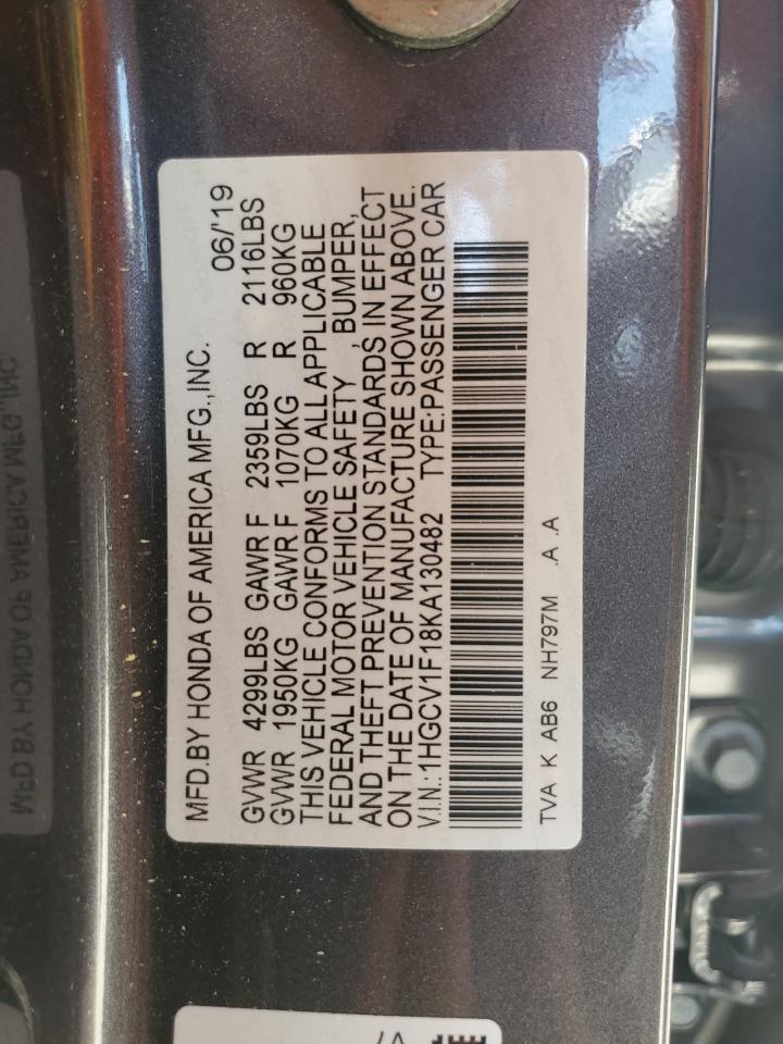 Photo 11 VIN: 1HGCV1F18KA130482 - HONDA ACCORD 