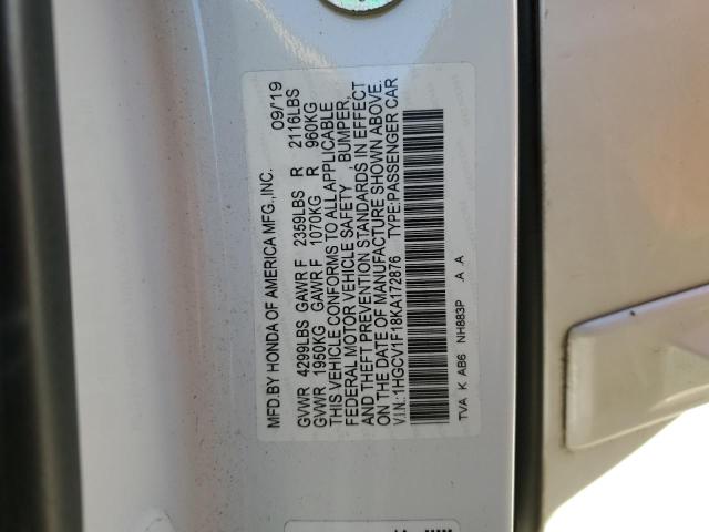 Photo 11 VIN: 1HGCV1F18KA172876 - HONDA ACCORD 