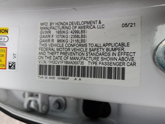 Photo 11 VIN: 1HGCV1F18MA069735 - HONDA ACCORD 