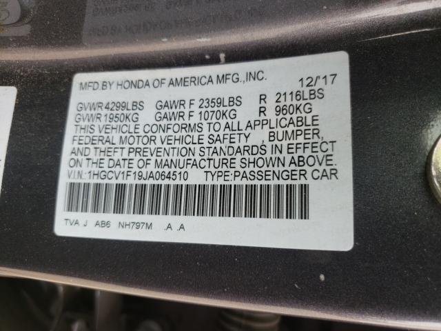 Photo 9 VIN: 1HGCV1F19JA064510 - HONDA ACCORD LX 