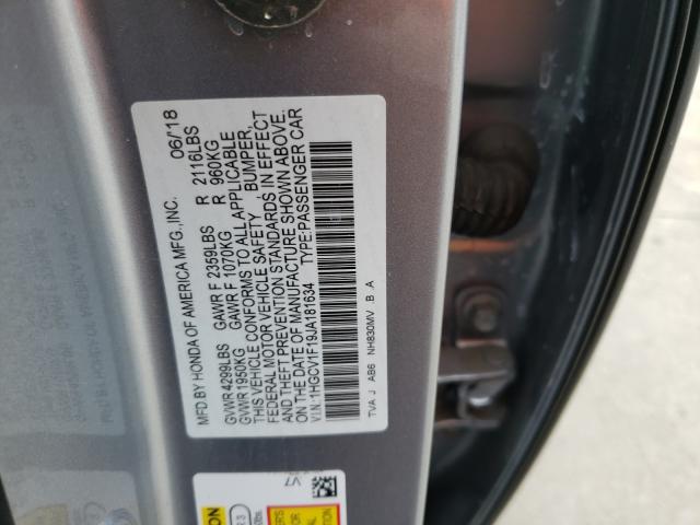 Photo 9 VIN: 1HGCV1F19JA181634 - HONDA ACCORD LX 