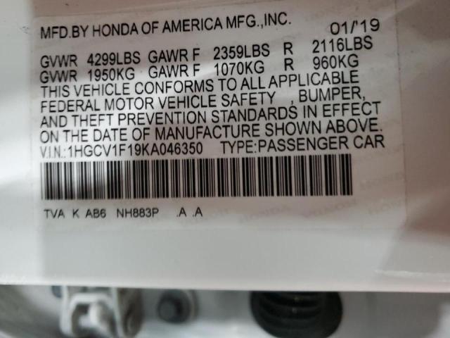 Photo 11 VIN: 1HGCV1F19KA046350 - HONDA ACCORD LX 