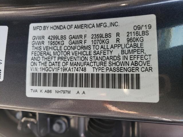 Photo 12 VIN: 1HGCV1F19KA174748 - HONDA ACCORD 