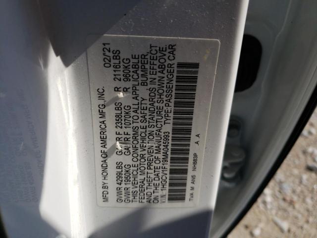 Photo 11 VIN: 1HGCV1F19MA045993 - HONDA ACCORD LX 