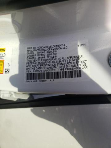 Photo 9 VIN: 1HGCV1F19NA002059 - HONDA ACCORD LX 