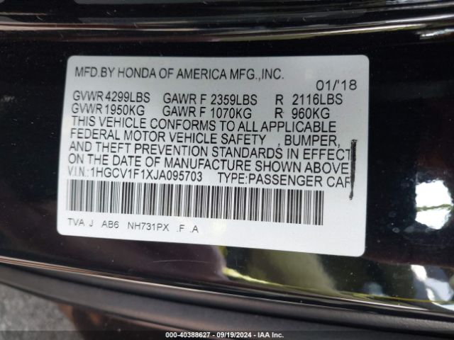 Photo 8 VIN: 1HGCV1F1XJA095703 - HONDA ACCORD 