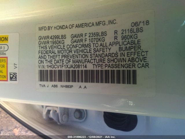 Photo 8 VIN: 1HGCV1F1XJA208114 - HONDA ACCORD SEDAN 