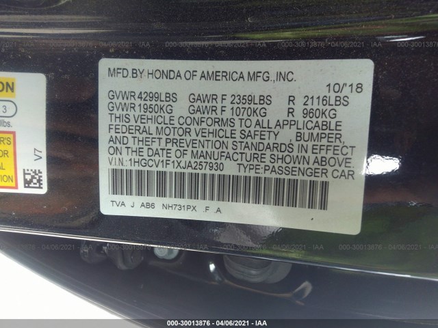 Photo 8 VIN: 1HGCV1F1XJA257930 - HONDA ACCORD 