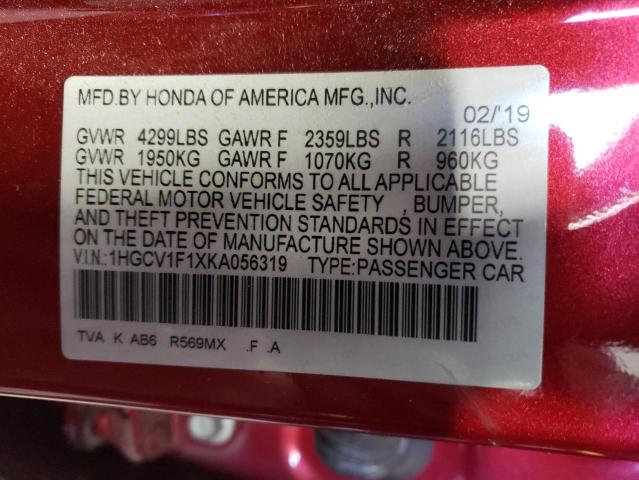 Photo 11 VIN: 1HGCV1F1XKA056319 - HONDA ACCORD 