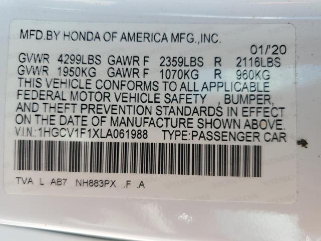 Photo 12 VIN: 1HGCV1F1XLA061988 - HONDA ACCORD LX 