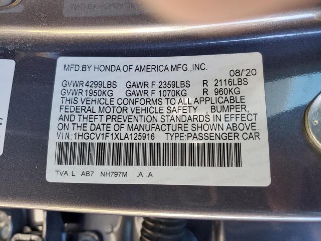 Photo 12 VIN: 1HGCV1F1XLA125916 - HONDA ACCORD 