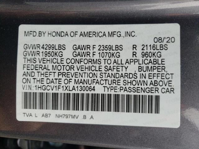 Photo 11 VIN: 1HGCV1F1XLA130064 - HONDA ACCORD LX 