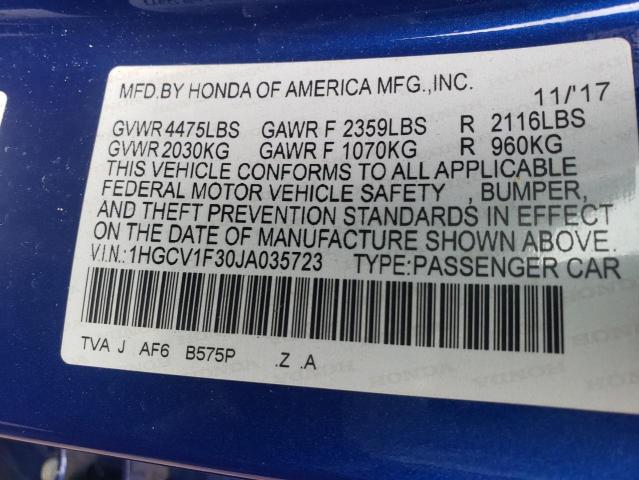 Photo 12 VIN: 1HGCV1F30JA035723 - HONDA ACCORD 