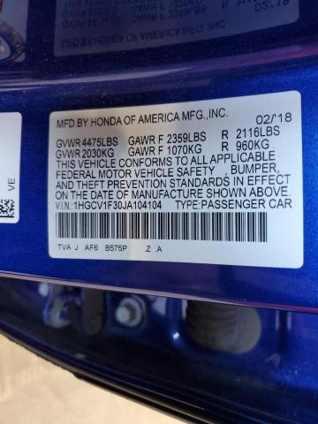 Photo 11 VIN: 1HGCV1F30JA104104 - HONDA ACCORD SPO 