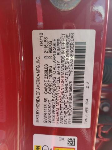 Photo 11 VIN: 1HGCV1F30JA156476 - HONDA ACCORD SPO 