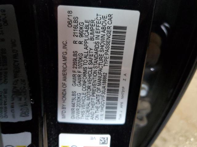 Photo 11 VIN: 1HGCV1F30JA188862 - HONDA ACCORD 