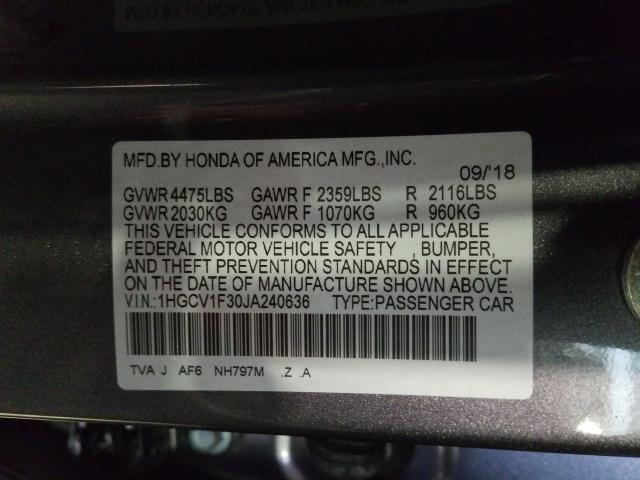 Photo 9 VIN: 1HGCV1F30JA240636 - HONDA ACCORD SPO 