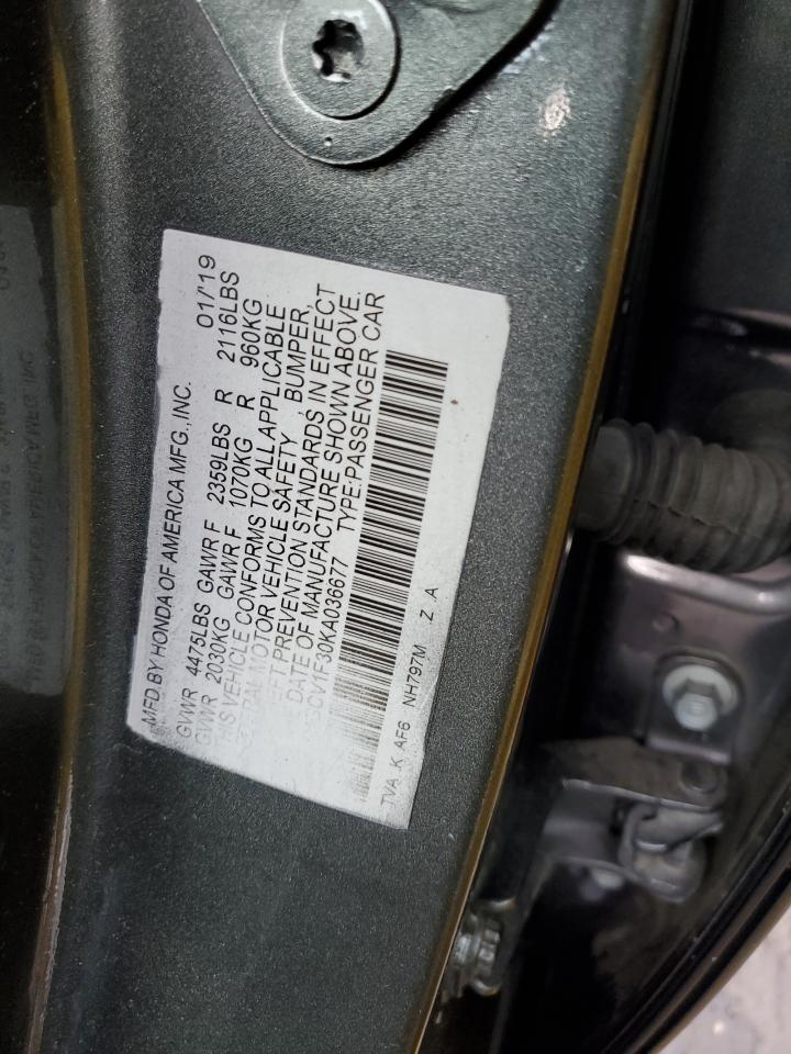 Photo 11 VIN: 1HGCV1F30KA036677 - HONDA ACCORD 