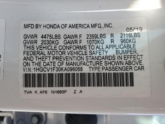 Photo 11 VIN: 1HGCV1F30KA096068 - HONDA ACCORD SPO 