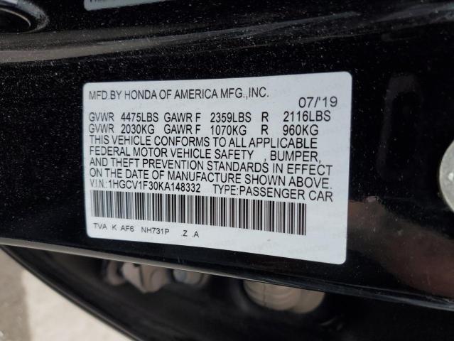 Photo 12 VIN: 1HGCV1F30KA148332 - HONDA ACCORD SPO 