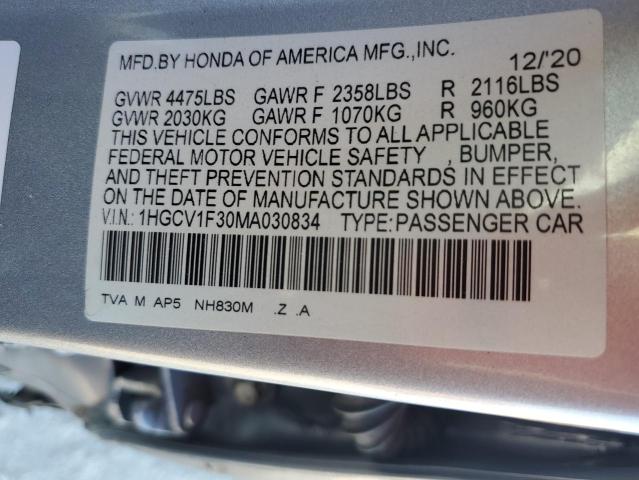 Photo 11 VIN: 1HGCV1F30MA030834 - HONDA ACCORD SPO 