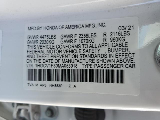 Photo 11 VIN: 1HGCV1F30MA053918 - HONDA ACCORD SPO 