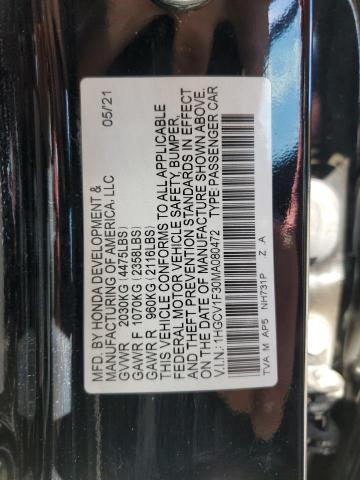 Photo 11 VIN: 1HGCV1F30MA080472 - HONDA ACCORD SPO 