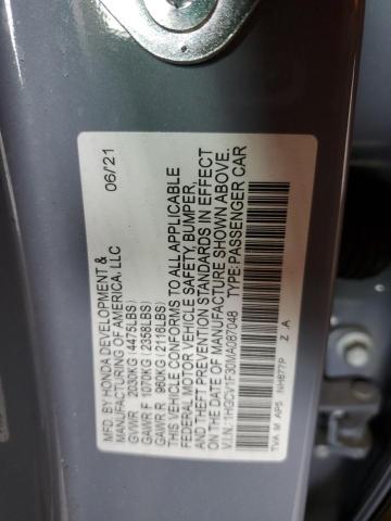 Photo 12 VIN: 1HGCV1F30MA087048 - HONDA ACCORD SPO 