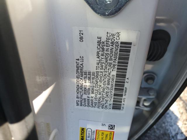 Photo 12 VIN: 1HGCV1F30MA104608 - HONDA ACCORD 