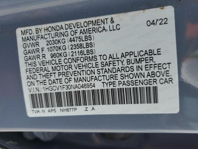 Photo 12 VIN: 1HGCV1F30NA046954 - HONDA ACCORD SPO 