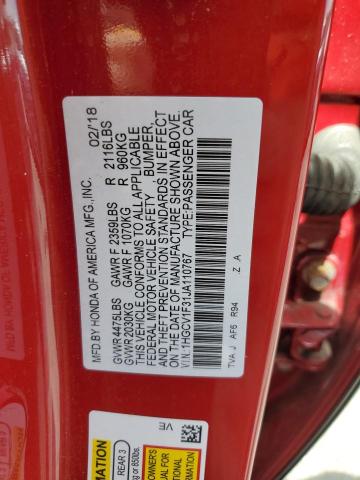 Photo 11 VIN: 1HGCV1F31JA110767 - HONDA ACCORD 