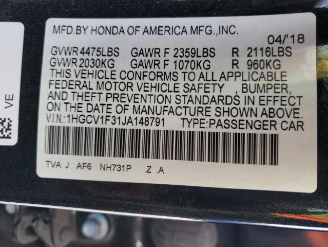 Photo 9 VIN: 1HGCV1F31JA148791 - HONDA ACCORD SPO 