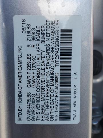 Photo 11 VIN: 1HGCV1F31JA208892 - HONDA ACCORD 