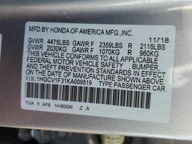 Photo 11 VIN: 1HGCV1F31KA009519 - HONDA ACCORD 