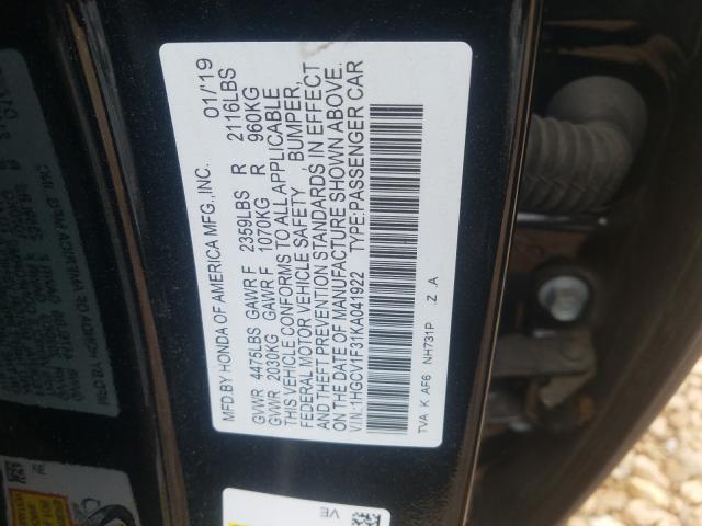 Photo 9 VIN: 1HGCV1F31KA041922 - HONDA ACCORD SPO 