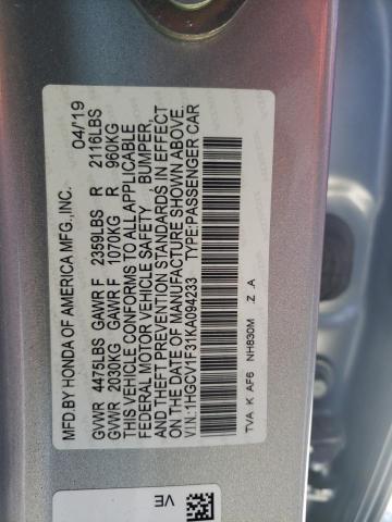 Photo 12 VIN: 1HGCV1F31KA094233 - HONDA ACCORD SPO 