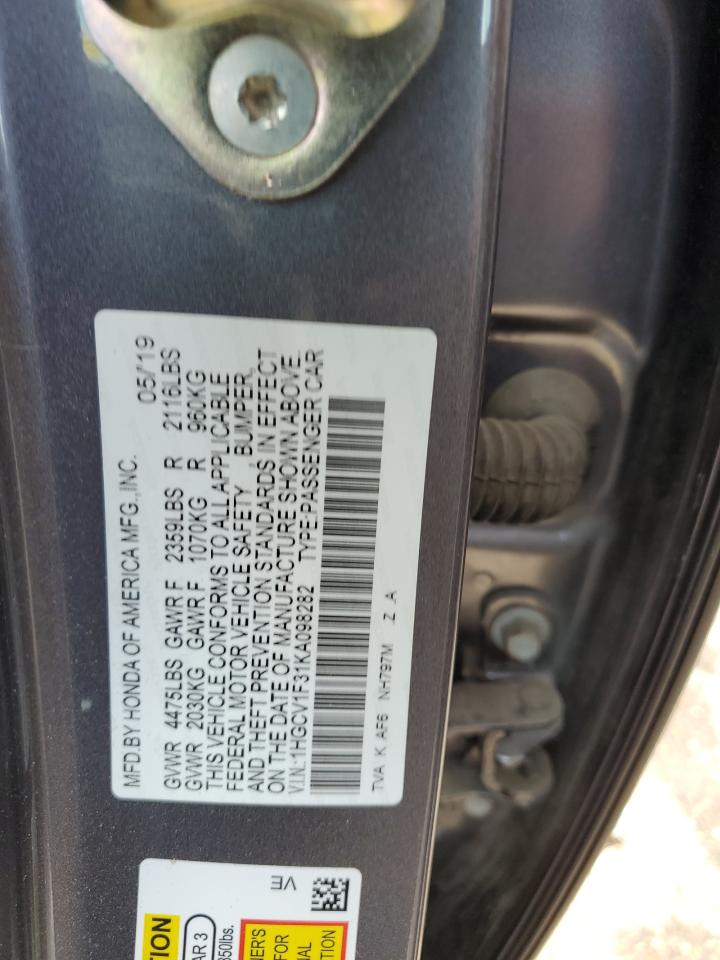 Photo 11 VIN: 1HGCV1F31KA098282 - HONDA ACCORD 