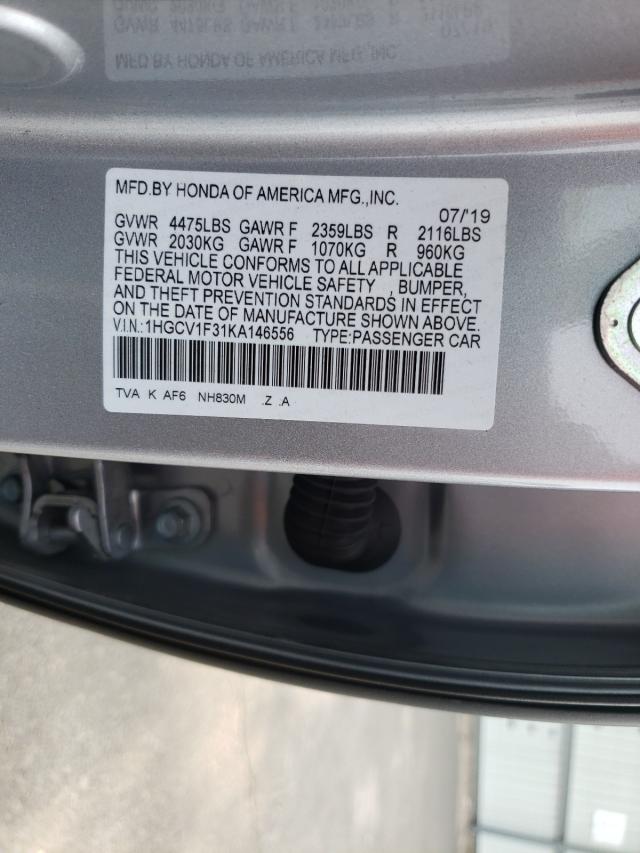 Photo 9 VIN: 1HGCV1F31KA146556 - HONDA ACCORD SPO 