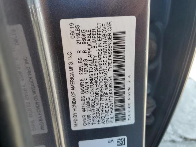 Photo 12 VIN: 1HGCV1F31KA162594 - HONDA ACCORD SPO 