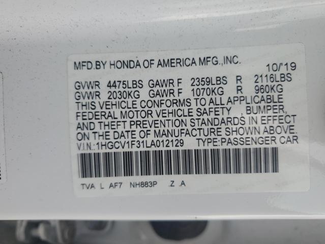 Photo 12 VIN: 1HGCV1F31LA012129 - HONDA ACCORD SPO 